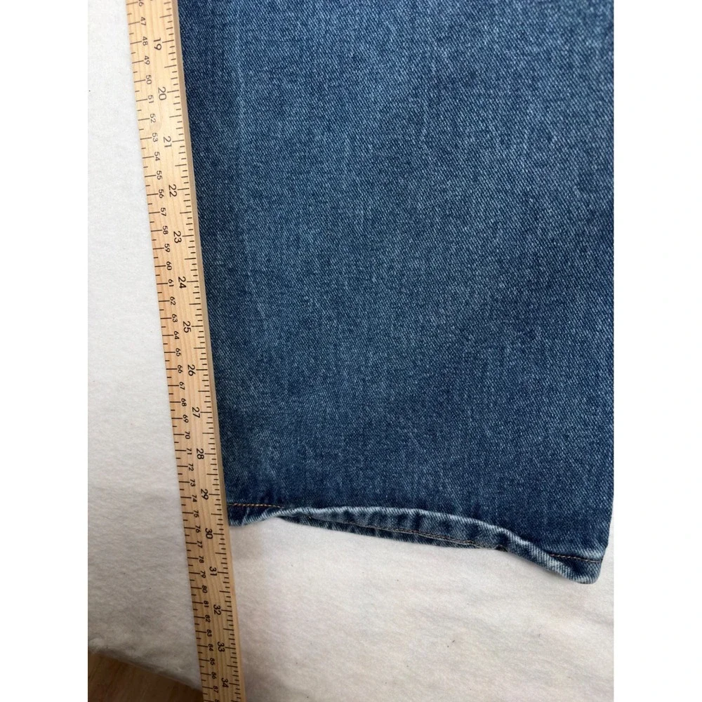 Wrangler Rugged Wear Mens Blue Denim Jeans 44x30 Straight Leg 1035001AI